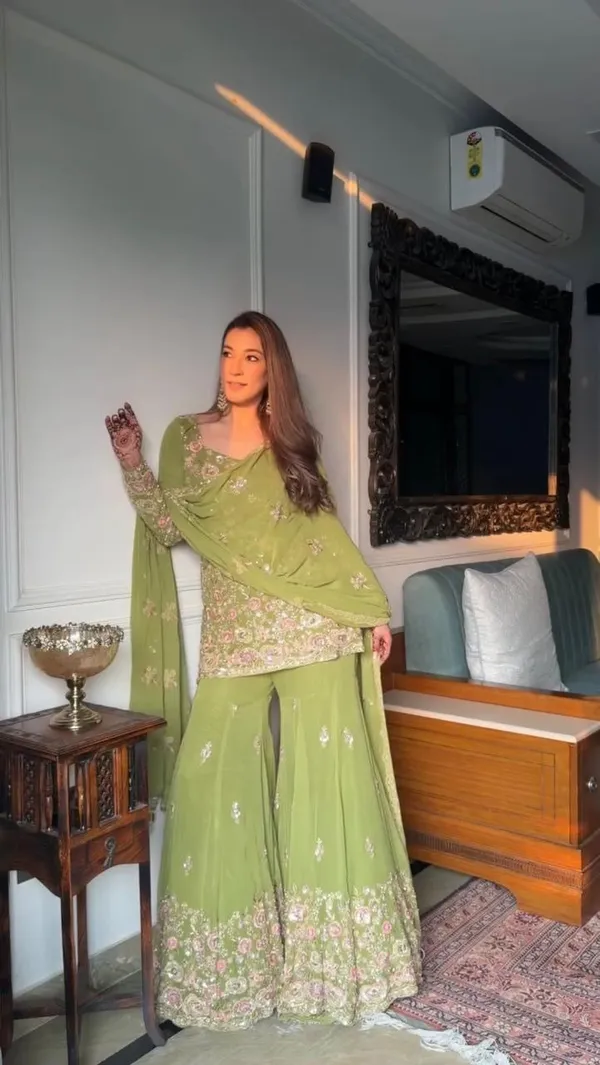 Green_Cotton_Premium_&_Fancy_Design_Sharara_Set_For_Women