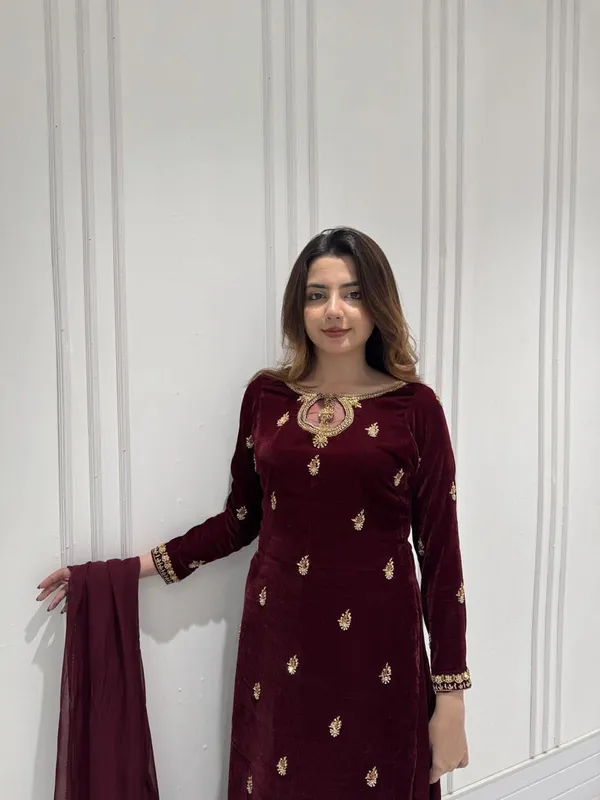 Maroon_Georgette_Premium_&_Fancy_Design_Palazzo_Set_For_Women