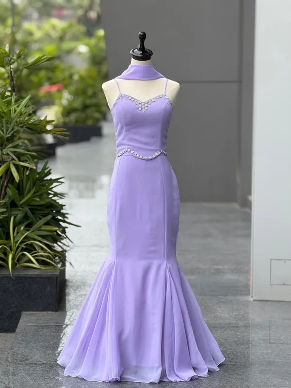 Purple_Georgette_Premium_&_Fancy_Design_Top_And_Skirt_Set_For_Women