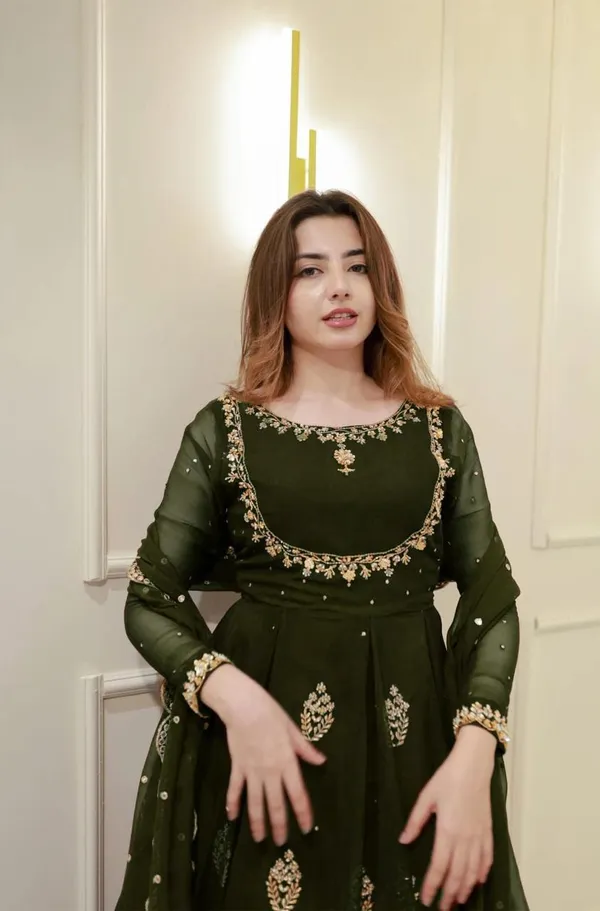 Green_Cotton_Premium_&_Fancy_Design_Anarkali_For_Women