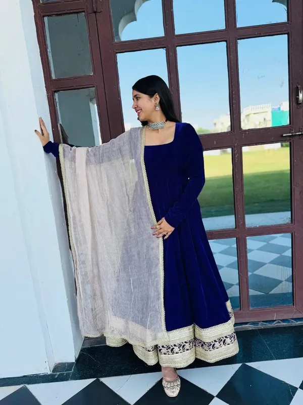 Blue_Silk_Premium_&_Fancy_Design_Anarkali_Set_For_Women
