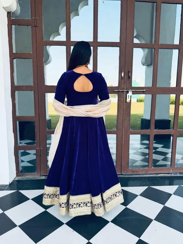 Blue_Silk_Premium_&_Fancy_Design_Anarkali_Set_For_Women