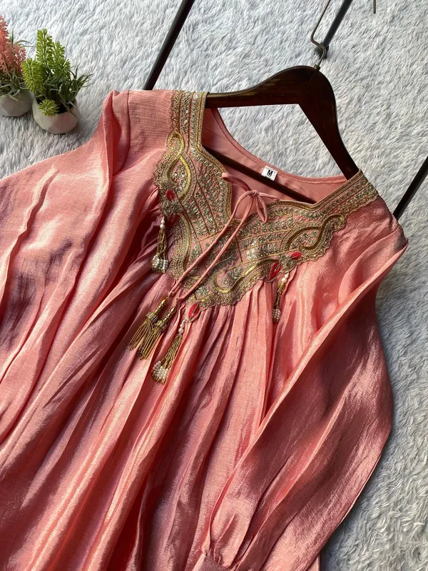 Pink_Chinon_Premium_&_Fancy_Design_Kurti_And_Palazzo_Set_For_Women