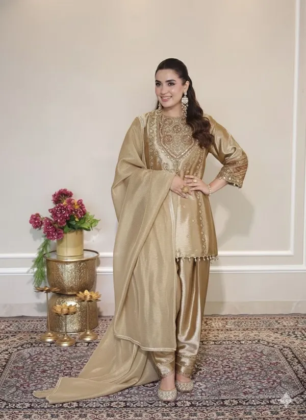 Gold_Silk_Premium_&_Fancy_Design_Suit_Set_For_Women