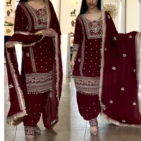 Purple_Cotton_Premium_&_Fancy_Design_Kurti_And_Pant_Set_For_Women