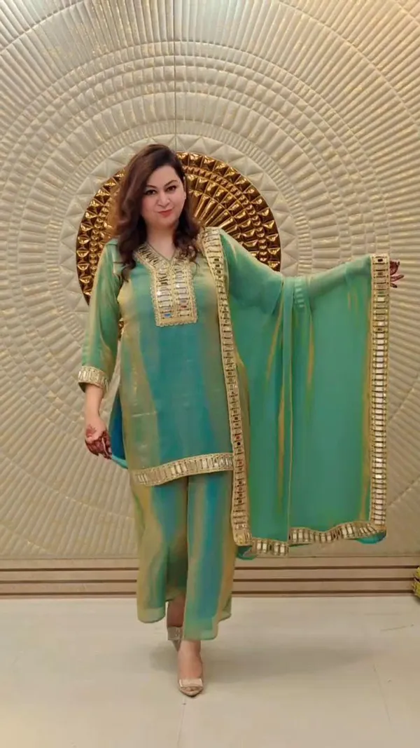 Green_Cotton_Premium_&_Fancy_Design_Kurti_And_Palazzo_Set_For_Women