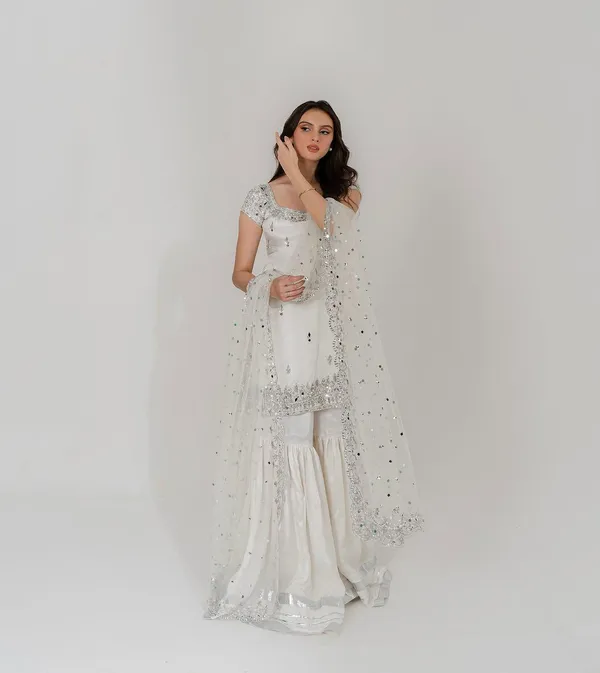 White_Cotton_Premium_&_Fancy_Design_Sharara_Set_For_Women