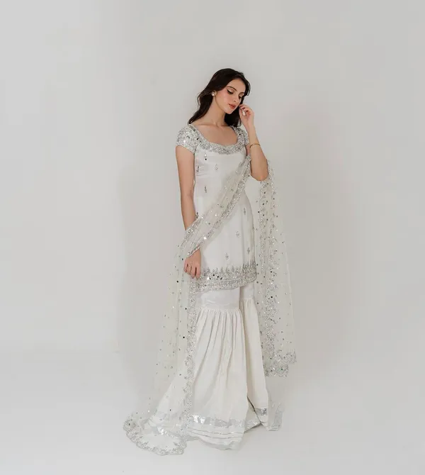 White_Cotton_Premium_&_Fancy_Design_Sharara_Set_For_Women