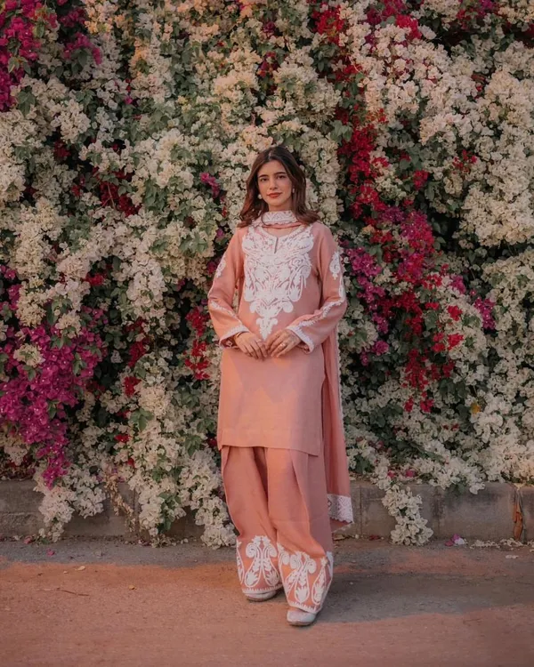 Light_Pink_Cotton_Premium_&_Fancy_Design_Kurti_And_Pant_Set_For_Women