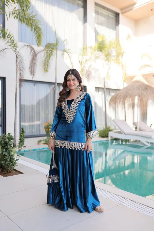 Blue_Cotton_Premium_&_Fancy_Design_Kurti_And_Palazzo_Set_For_Women