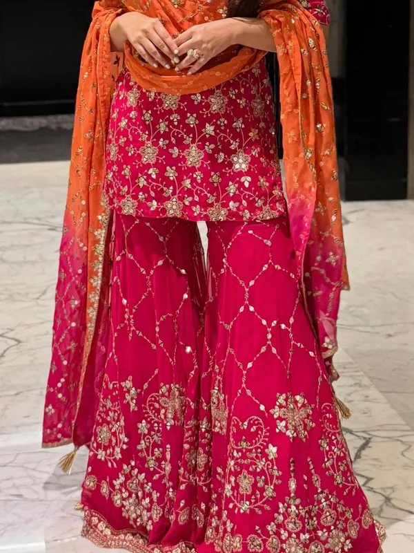Pink_Cotton_Premium_&_Fancy_Design_Sharara_Set_For_Women