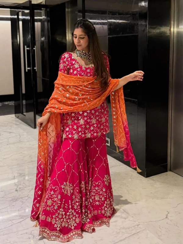 Pink_Cotton_Premium_&_Fancy_Design_Sharara_Set_For_Women