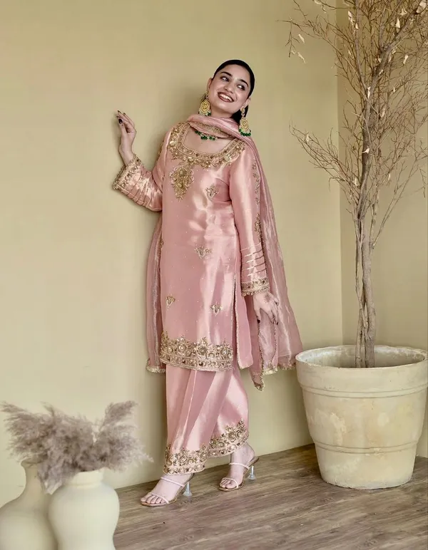Pink_Cotton_Premium_&_Fancy_Design_Kurti_And_Pant_Set_For_Women