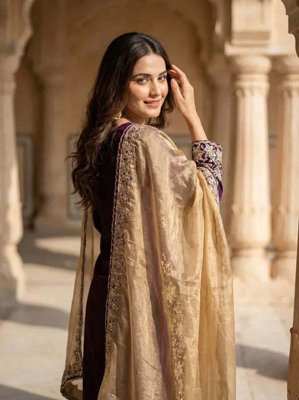 Purple_Cotton_Premium_&_Fancy_Design_Sharara_Set_For_Women