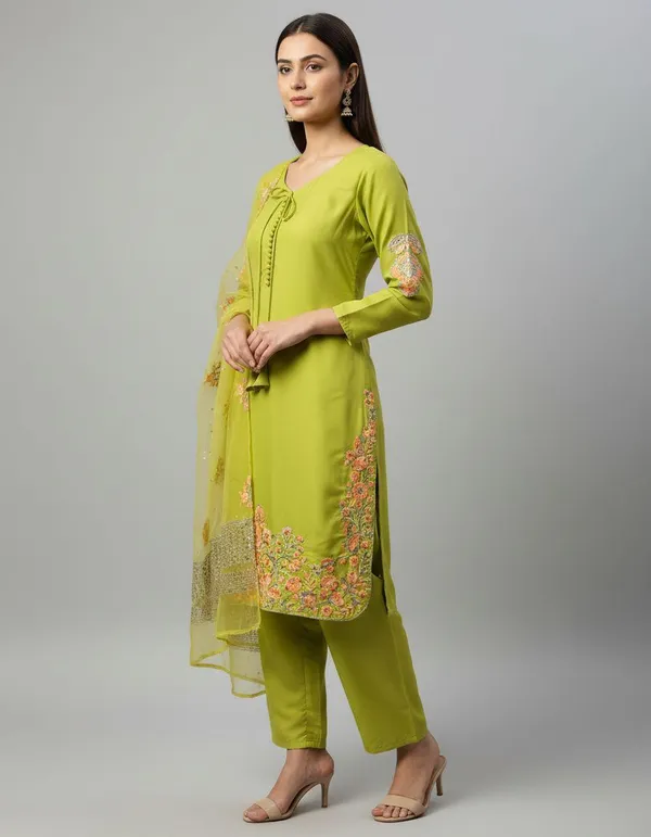 Yellow_Cotton_Premium_&_Fancy_Design_Kurta_Set_For_Women