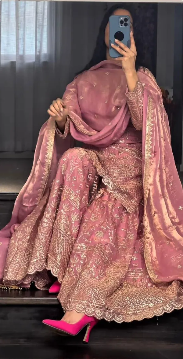 Pink_Cotton_Premium_&_Fancy_Design_Sharara_Set_For_Women
