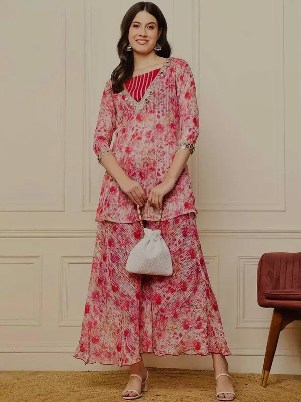 Light_Pink_Cotton_Premium_&_Fancy_Design_Kurta_And_Palazzo_Suit_Set_For_Women