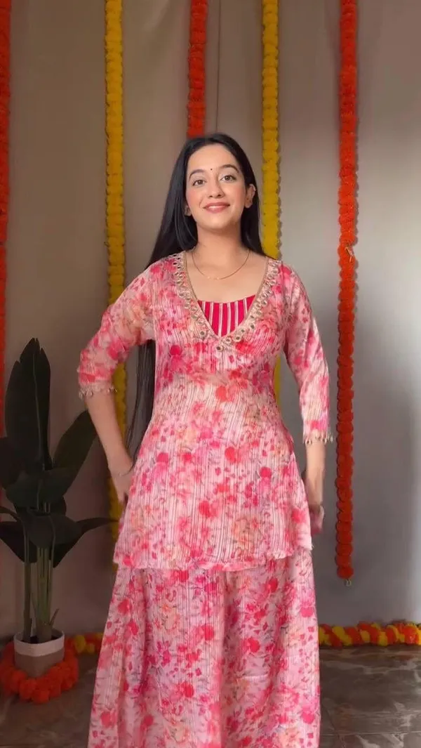 Light_Pink_Cotton_Premium_&_Fancy_Design_Kurta_And_Palazzo_Suit_Set_For_Women