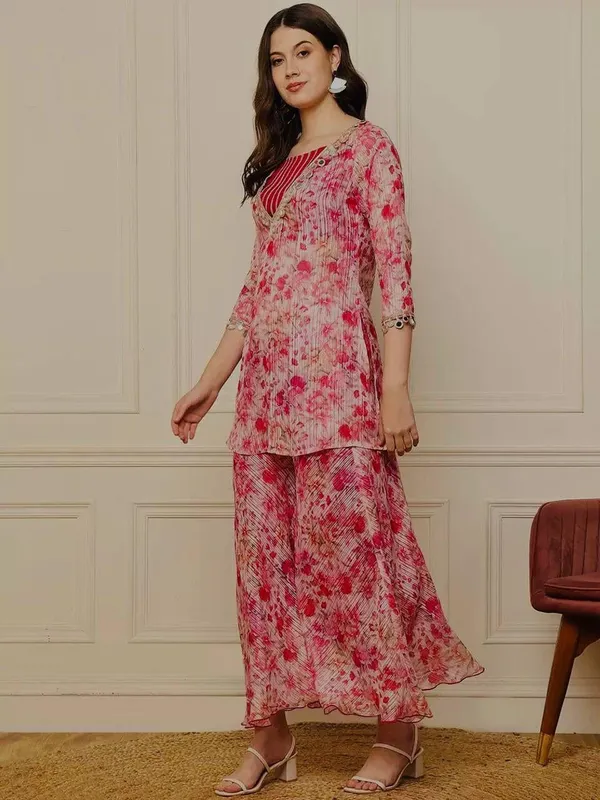 Light_Pink_Cotton_Premium_&_Fancy_Design_Kurta_And_Palazzo_Suit_Set_For_Women