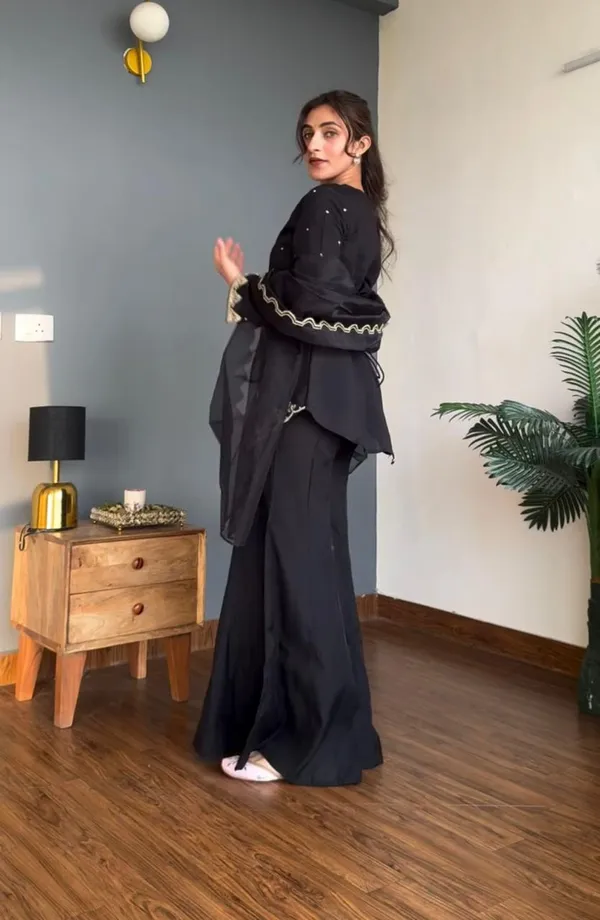 Black_Cotton_Premium_&_Fancy_Design_Sharara_Set_For_Women