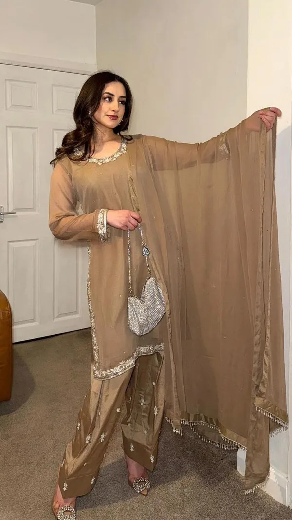 Brown_Cotton_Premium_&_Fancy_Design_Kurti_And_Pant_Set_For_Women