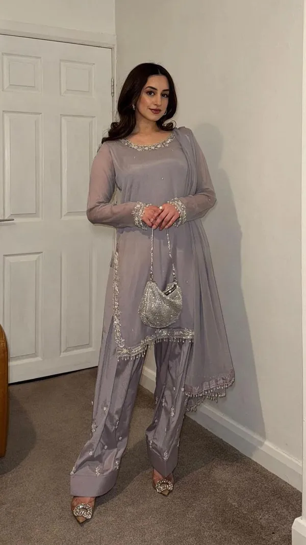 Silver_Cotton_Premium_&_Fancy_Design_Kurti_And_Pant_Set_For_Women