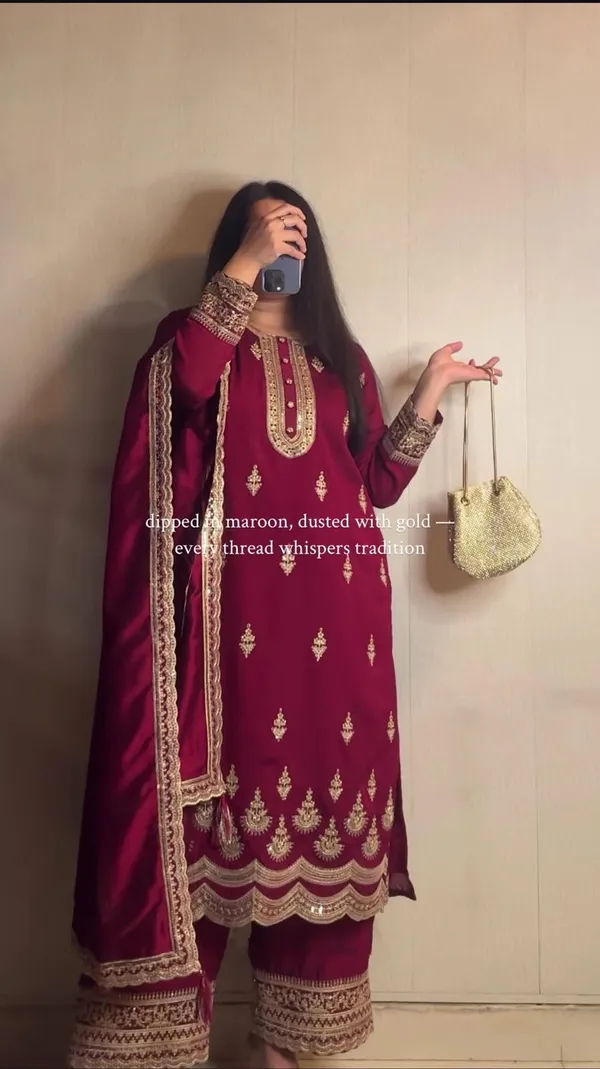 Maroon_Cotton_Premium_&_Fancy_Design_Kurti_And_Palazzo_Set_For_Women