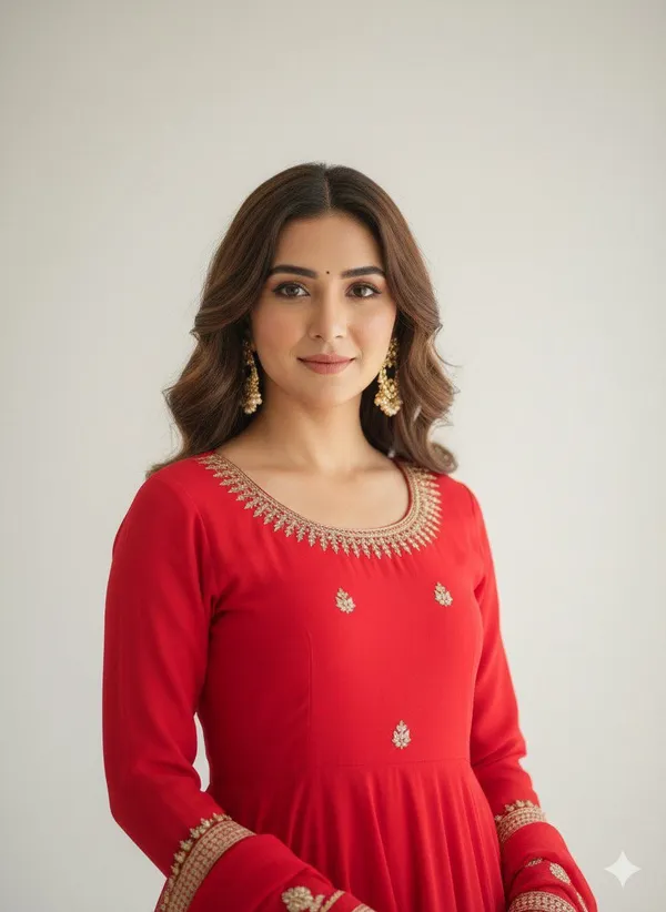 Red_Chinon_Premium_&_Fancy_Design_Suit_Set_For_Women