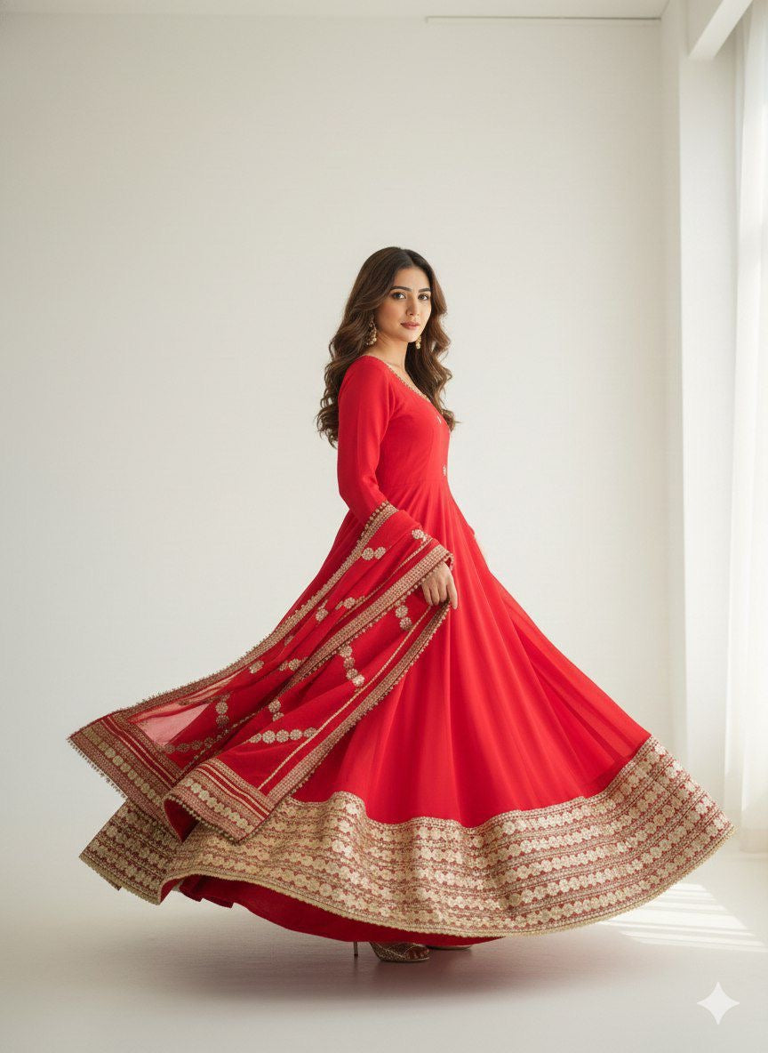 Red_Chinon_Premium_&_Fancy_Design_Suit_Set_For_Women