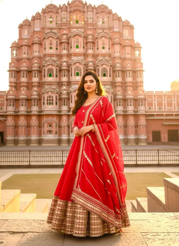 Red_Chinon_Premium_&_Fancy_Design_Suit_Set_For_Women