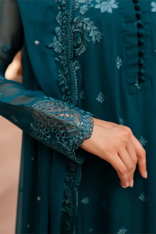 Blue_Georgette_Premium_&_Fancy_Design_Kurti_And_Dupatta_Set_For_Women