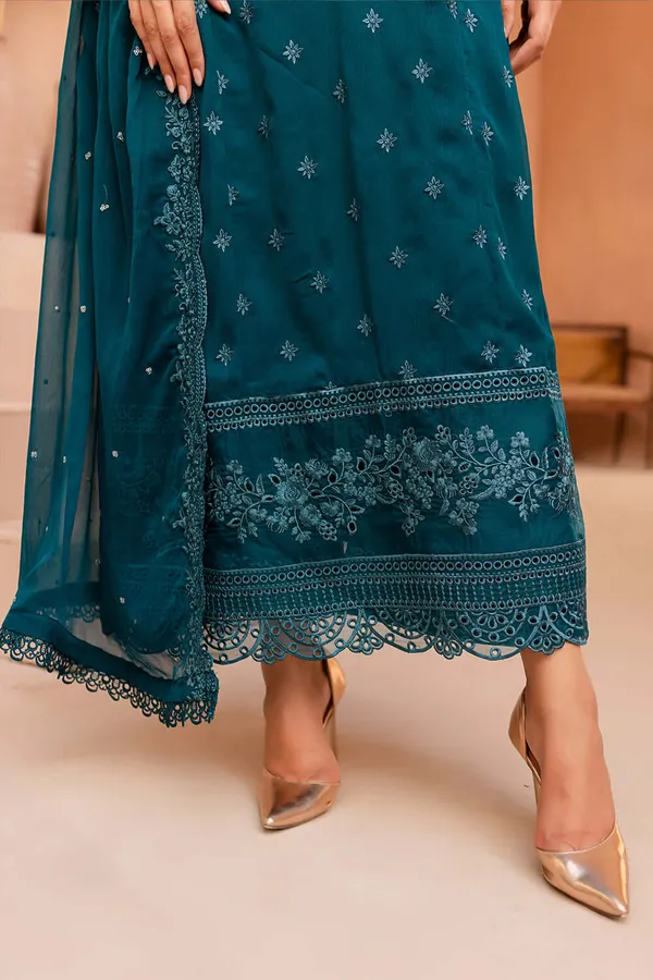 Blue_Georgette_Premium_&_Fancy_Design_Kurti_And_Dupatta_Set_For_Women