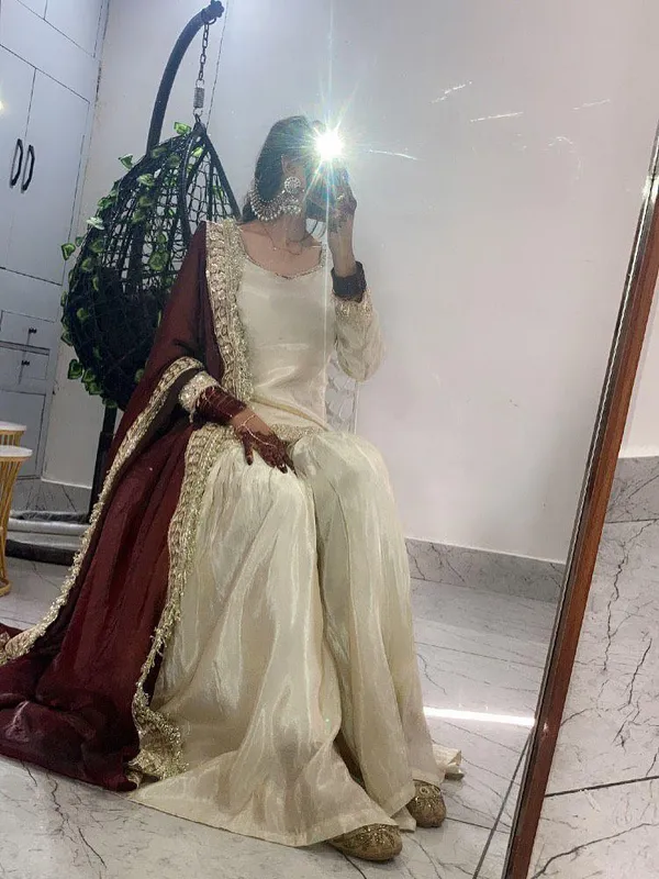 Off_White_Chinon_Premium_&_Fancy_Design_Sharara_Set_For_Women
