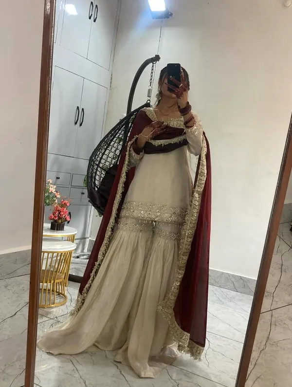 Off_White_Chinon_Premium_&_Fancy_Design_Sharara_Set_For_Women