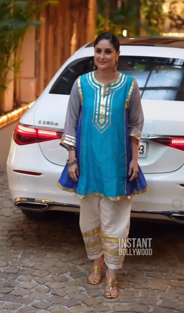 Blue_Chinon_Premium_&_Fancy_Design_Kurti_And_Pant_Set_For_Women