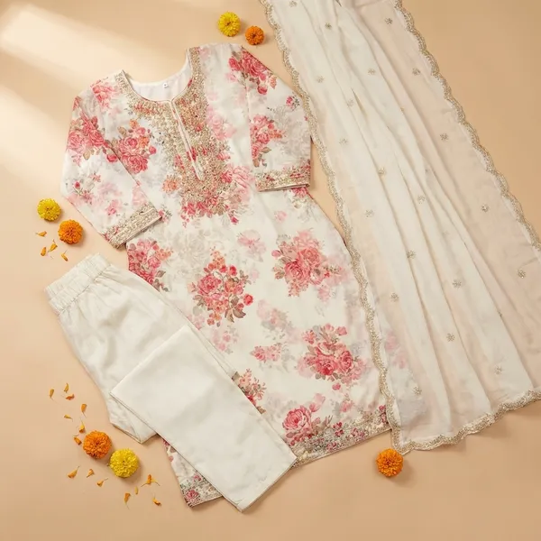 White_Cotton_Premium_&_Fancy_Design_Suit_Set_For_Women