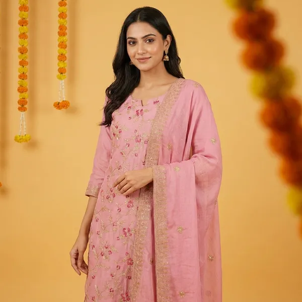 Pink_Cotton_Premium_&_Fancy_Design_Suit_Set_For_Women
