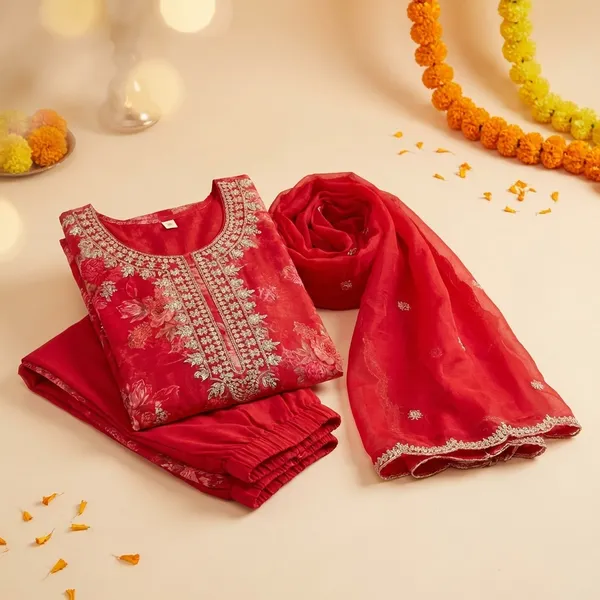 Red_Cotton_Premium_&_Fancy_Design_Suit_Set_For_Women