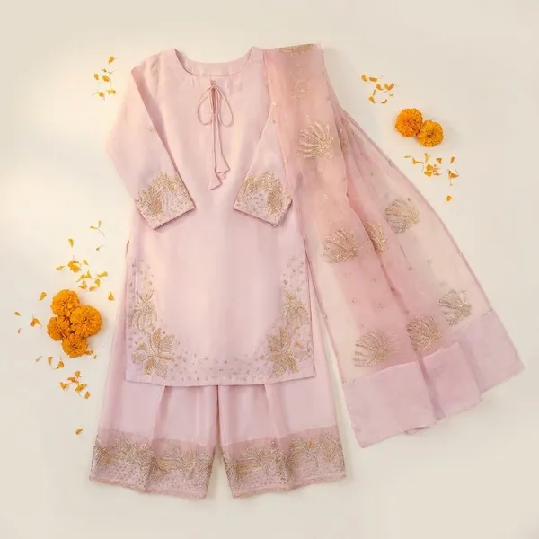 Blush_Pink_Cotton_Premium_&_Fancy_Design_Kurti_And_Pant_Set_For_Women