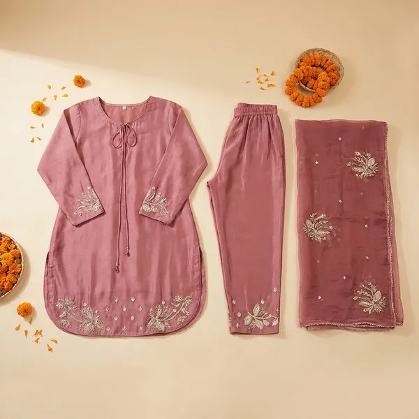Rose_Mauve_Cotton_Premium_&_Fancy_Design_Kurti_And_Pant_Set_For_Women