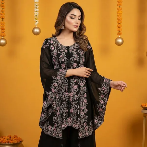Black_Georgette_Premium_&_Fancy_Design_Kurta_And_Palazzo_Set_For_Women