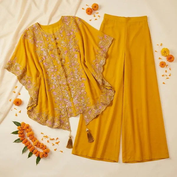 Yellow_Georgette_Premium_&_Fancy_Design_Kurta_And_Pant_Set_For_Women