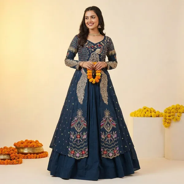 Blue_Pure_Vichitra_Premium_&_Fancy_Design_Anarkali_For_Women