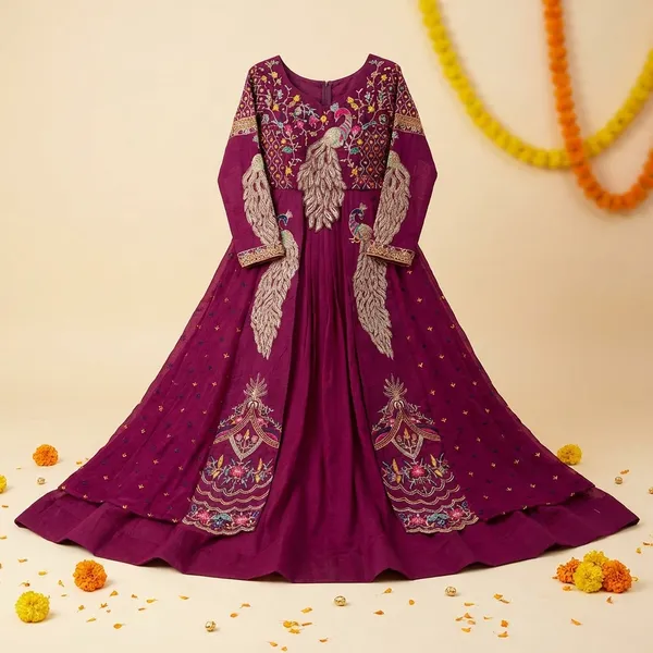 Magenta_Pure_Vichitra_Premium_&_Fancy_Design_Anarkali_For_Women