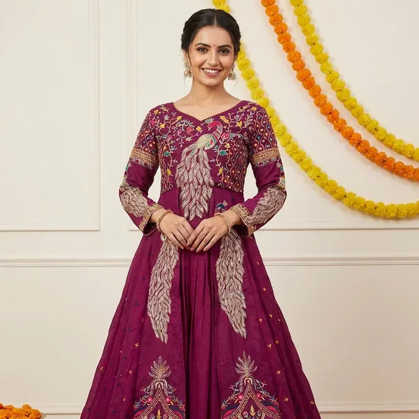 Magenta_Pure_Vichitra_Premium_&_Fancy_Design_Anarkali_For_Women