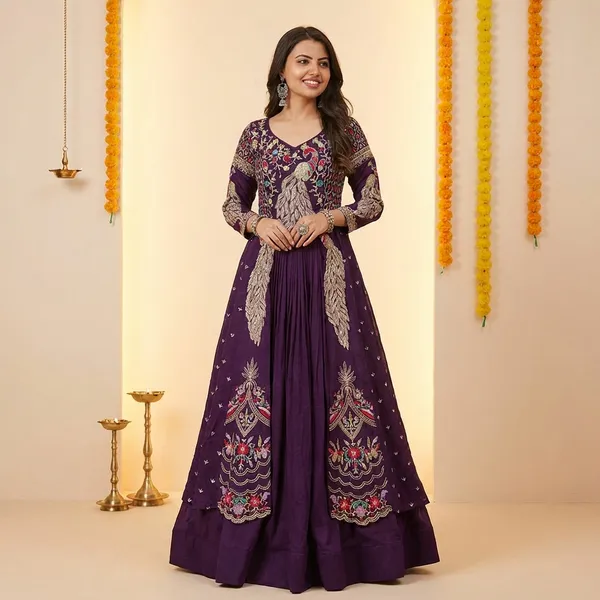 Purple_Pure_Vichitra_Premium_&_Fancy_Design_Anarkali_Set_For_Women
