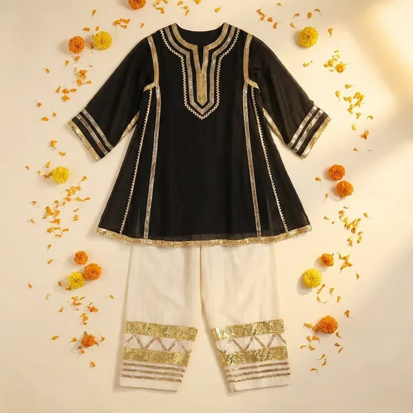 Black_Chinon_Premium_&_Fancy_Design_Kurti_And_Palazzo_Set_For_Women