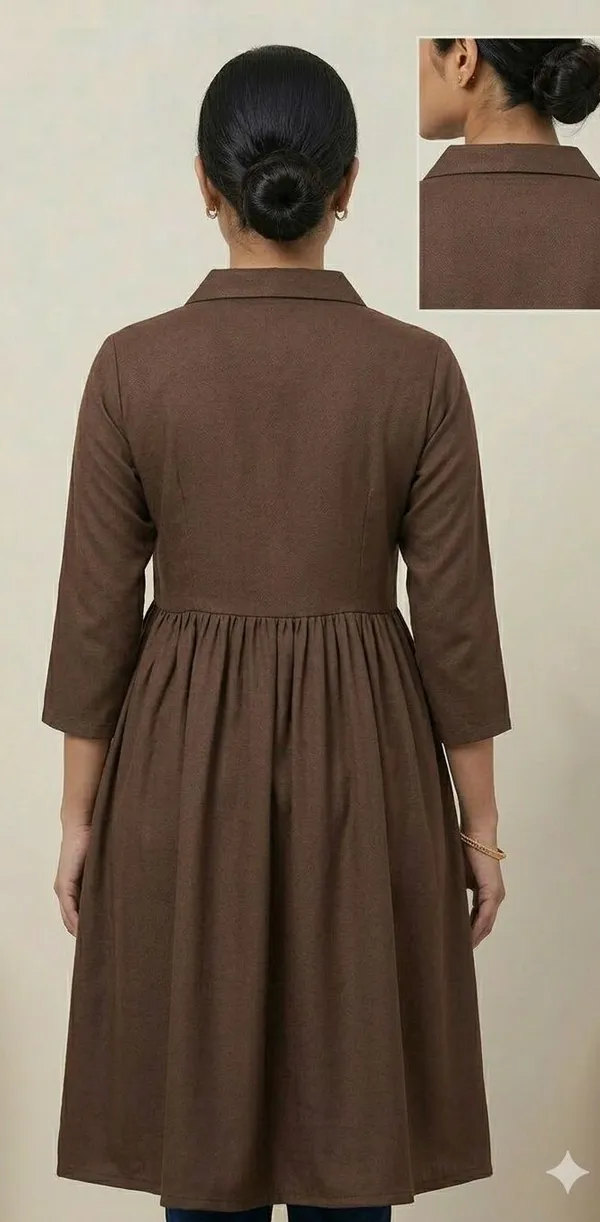 Women_Woven_Design_Straight_Kurta_(Brown)