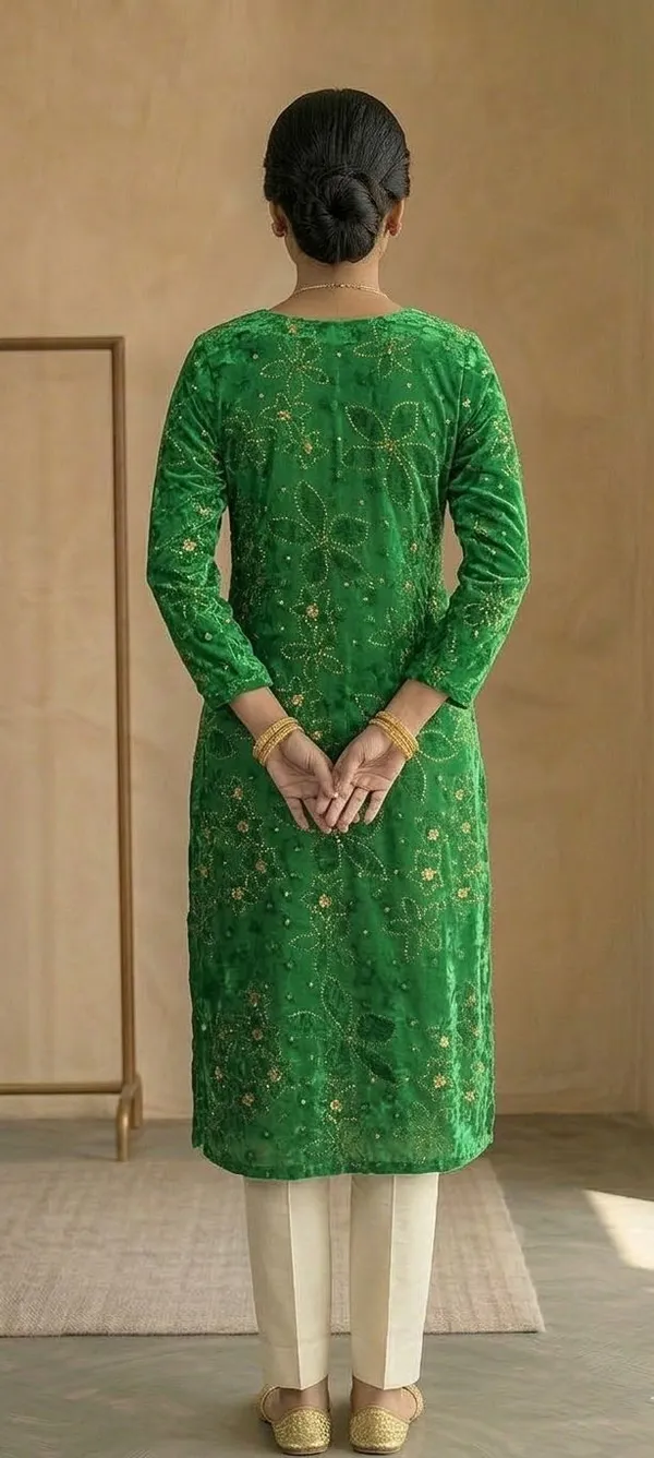 Women_Woven_Design_Ethnic_Dress_Kurta_(Light_Green)