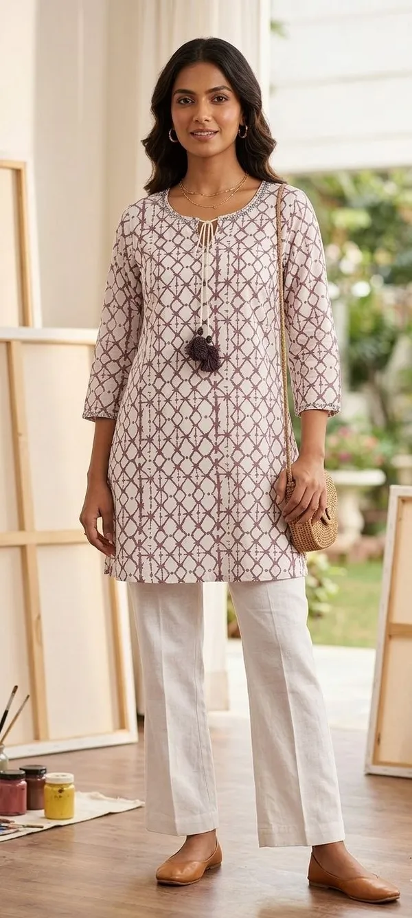 Women_Woven_Design_Pakistani_Kurta_(Multicolor)